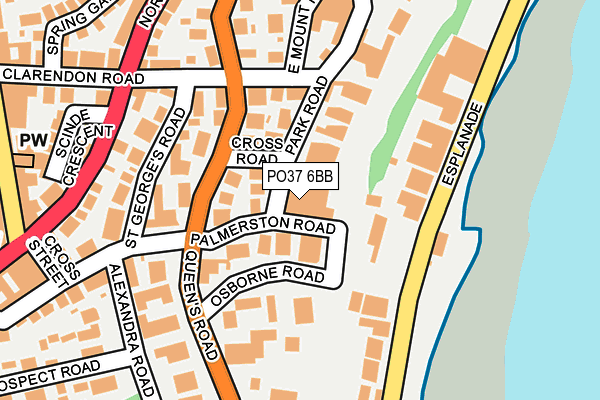 PO37 6BB map - OS OpenMap – Local (Ordnance Survey)