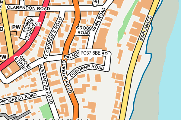 PO37 6BE map - OS OpenMap – Local (Ordnance Survey)