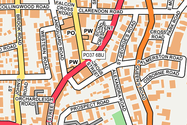 PO37 6BU map - OS OpenMap – Local (Ordnance Survey)