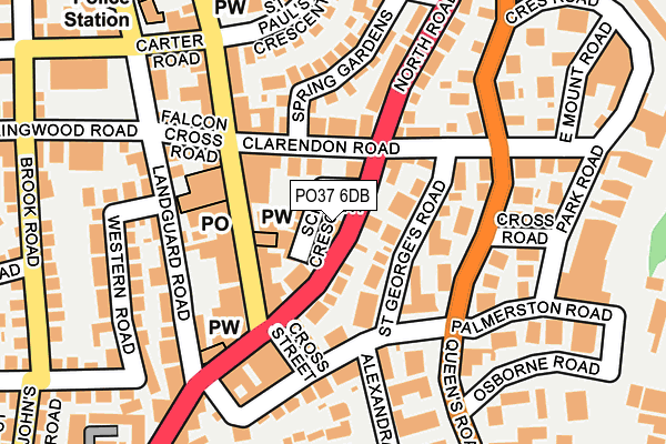 PO37 6DB map - OS OpenMap – Local (Ordnance Survey)