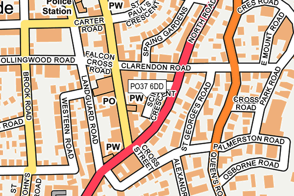 PO37 6DD map - OS OpenMap – Local (Ordnance Survey)