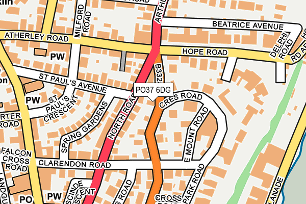 PO37 6DG map - OS OpenMap – Local (Ordnance Survey)