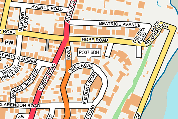 PO37 6DH map - OS OpenMap – Local (Ordnance Survey)
