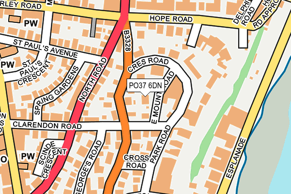PO37 6DN map - OS OpenMap – Local (Ordnance Survey)