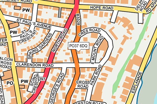 PO37 6DQ map - OS OpenMap – Local (Ordnance Survey)