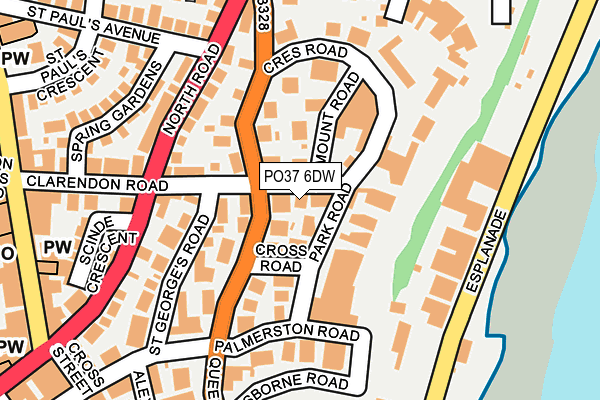 PO37 6DW map - OS OpenMap – Local (Ordnance Survey)