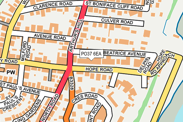 PO37 6EA map - OS OpenMap – Local (Ordnance Survey)