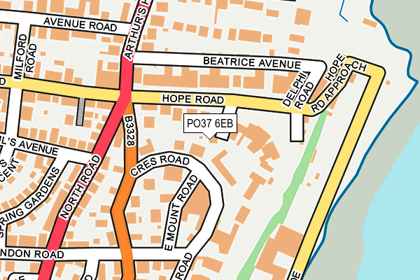 PO37 6EB map - OS OpenMap – Local (Ordnance Survey)