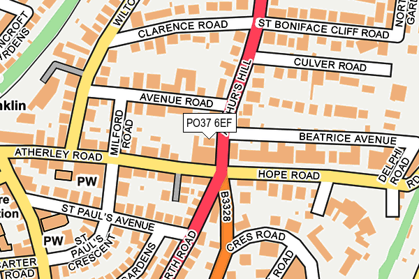 PO37 6EF map - OS OpenMap – Local (Ordnance Survey)