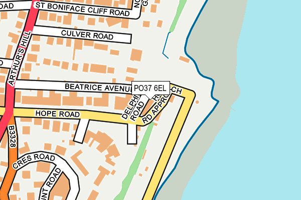 PO37 6EL map - OS OpenMap – Local (Ordnance Survey)