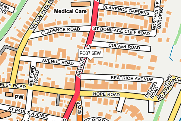 PO37 6EW map - OS OpenMap – Local (Ordnance Survey)