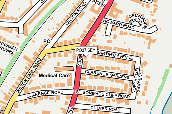 PO37 6EY map - OS OpenMap – Local (Ordnance Survey)