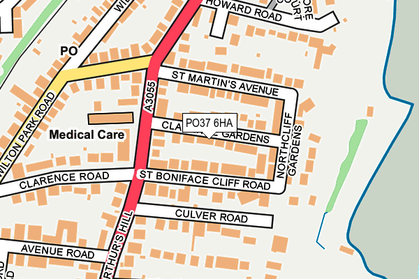 PO37 6HA map - OS OpenMap – Local (Ordnance Survey)