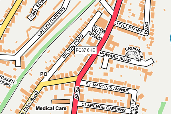 PO37 6HE map - OS OpenMap – Local (Ordnance Survey)