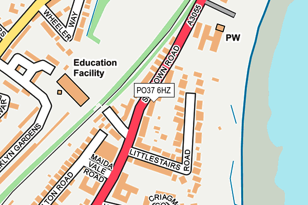 PO37 6HZ map - OS OpenMap – Local (Ordnance Survey)