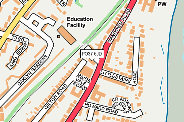 PO37 6JD map - OS OpenMap – Local (Ordnance Survey)