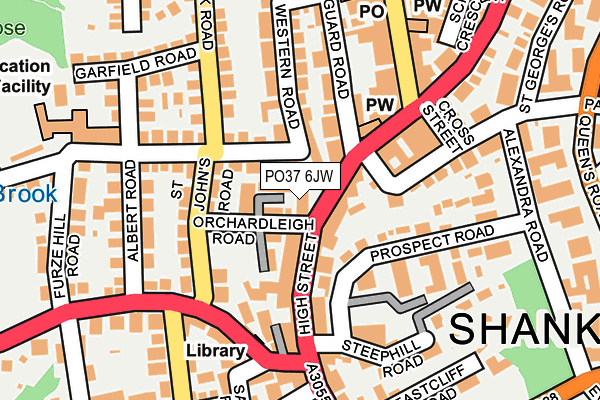 PO37 6JW map - OS OpenMap – Local (Ordnance Survey)