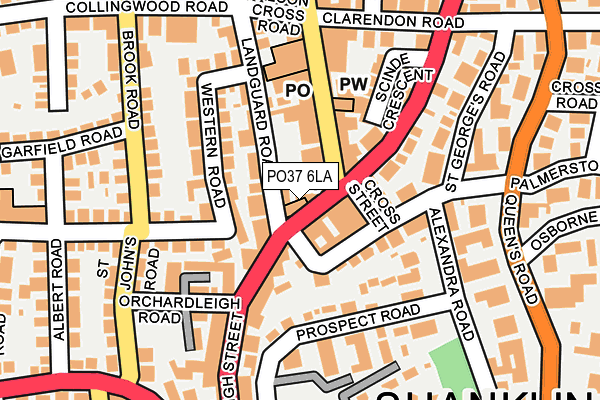 PO37 6LA map - OS OpenMap – Local (Ordnance Survey)