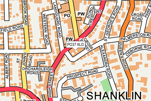 PO37 6LD map - OS OpenMap – Local (Ordnance Survey)