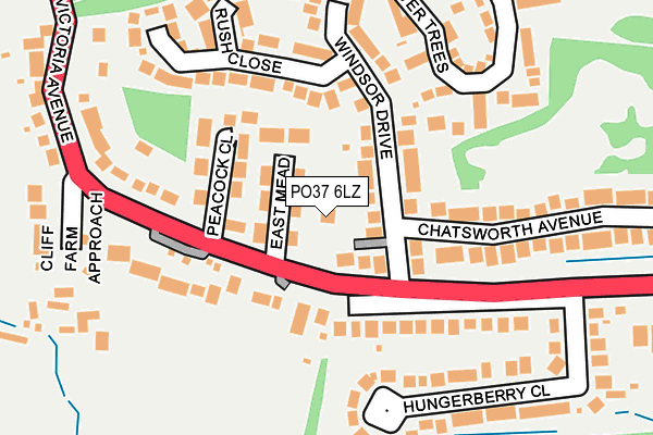 PO37 6LZ map - OS OpenMap – Local (Ordnance Survey)