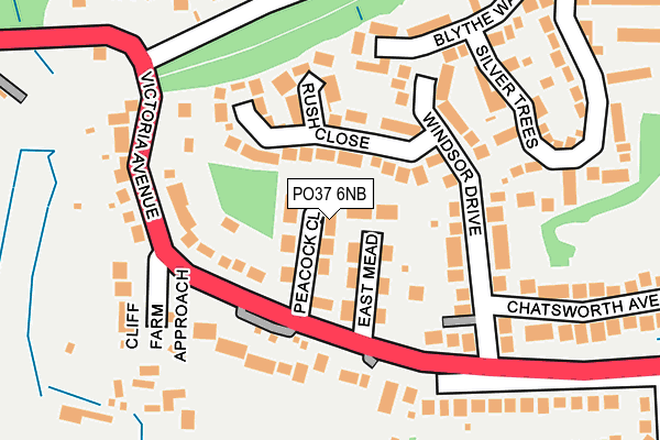 PO37 6NB map - OS OpenMap – Local (Ordnance Survey)