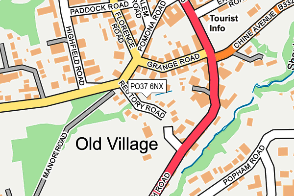 PO37 6NX map - OS OpenMap – Local (Ordnance Survey)