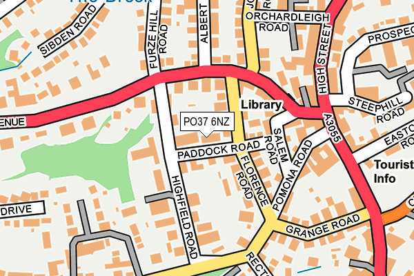 PO37 6NZ map - OS OpenMap – Local (Ordnance Survey)