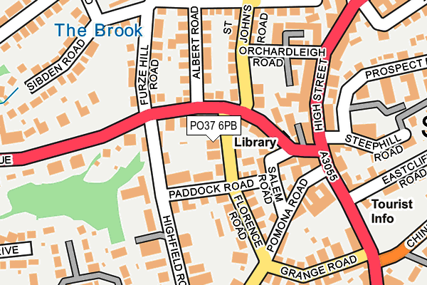 PO37 6PB map - OS OpenMap – Local (Ordnance Survey)