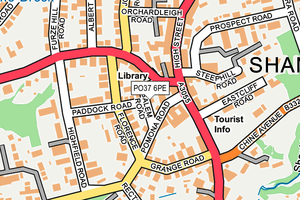 PO37 6PE map - OS OpenMap – Local (Ordnance Survey)