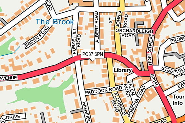 PO37 6PN map - OS OpenMap – Local (Ordnance Survey)