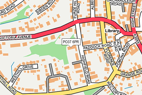 PO37 6PR map - OS OpenMap – Local (Ordnance Survey)