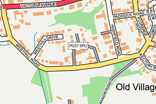 PO37 6PU map - OS OpenMap – Local (Ordnance Survey)