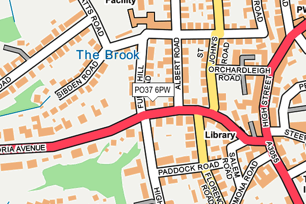 PO37 6PW map - OS OpenMap – Local (Ordnance Survey)