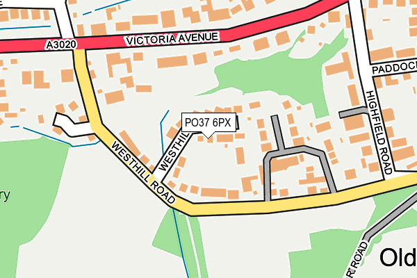 PO37 6PX map - OS OpenMap – Local (Ordnance Survey)