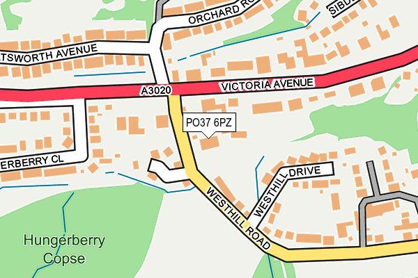 PO37 6PZ map - OS OpenMap – Local (Ordnance Survey)