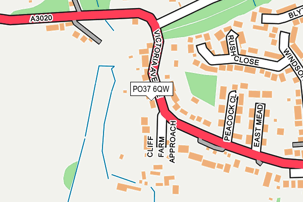 PO37 6QW map - OS OpenMap – Local (Ordnance Survey)