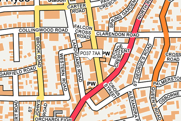 PO37 7AA map - OS OpenMap – Local (Ordnance Survey)