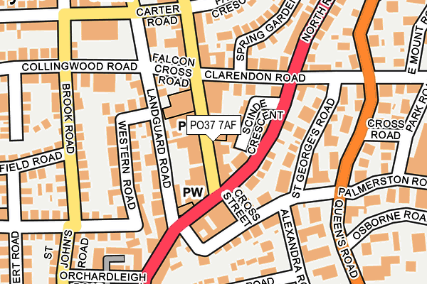PO37 7AF map - OS OpenMap – Local (Ordnance Survey)