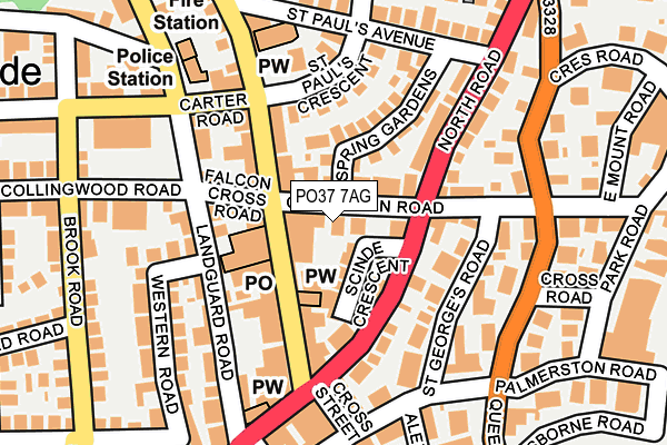 PO37 7AG map - OS OpenMap – Local (Ordnance Survey)