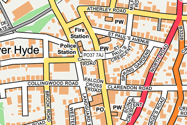 PO37 7AJ map - OS OpenMap – Local (Ordnance Survey)