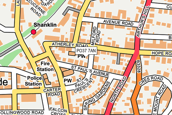 PO37 7AN map - OS OpenMap – Local (Ordnance Survey)