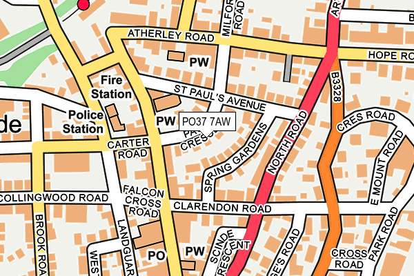 PO37 7AW map - OS OpenMap – Local (Ordnance Survey)