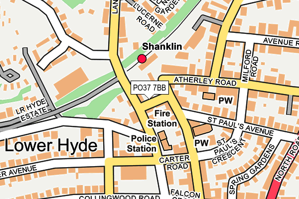 PO37 7BB map - OS OpenMap – Local (Ordnance Survey)