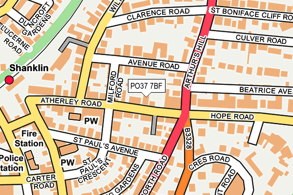 PO37 7BF map - OS OpenMap – Local (Ordnance Survey)
