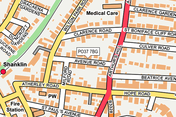 PO37 7BG map - OS OpenMap – Local (Ordnance Survey)