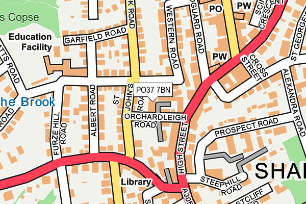 PO37 7BN map - OS OpenMap – Local (Ordnance Survey)