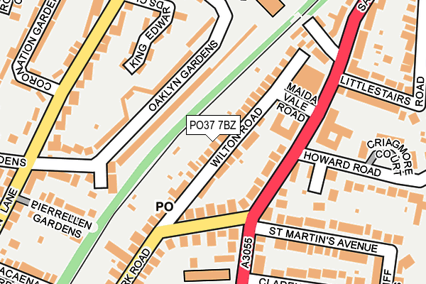 PO37 7BZ map - OS OpenMap – Local (Ordnance Survey)