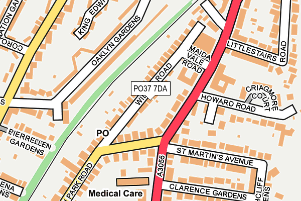 PO37 7DA map - OS OpenMap – Local (Ordnance Survey)