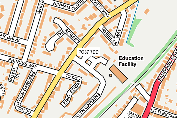 PO37 7DD map - OS OpenMap – Local (Ordnance Survey)