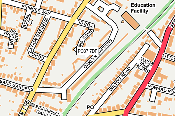 PO37 7DF map - OS OpenMap – Local (Ordnance Survey)